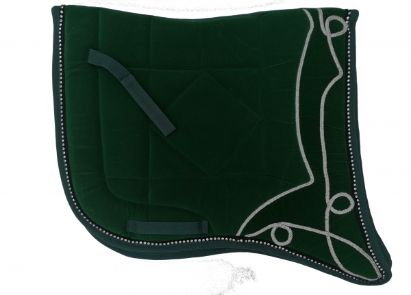 Saddlepad Barock for Showriding " Feria sparkle"  in green with silver lace